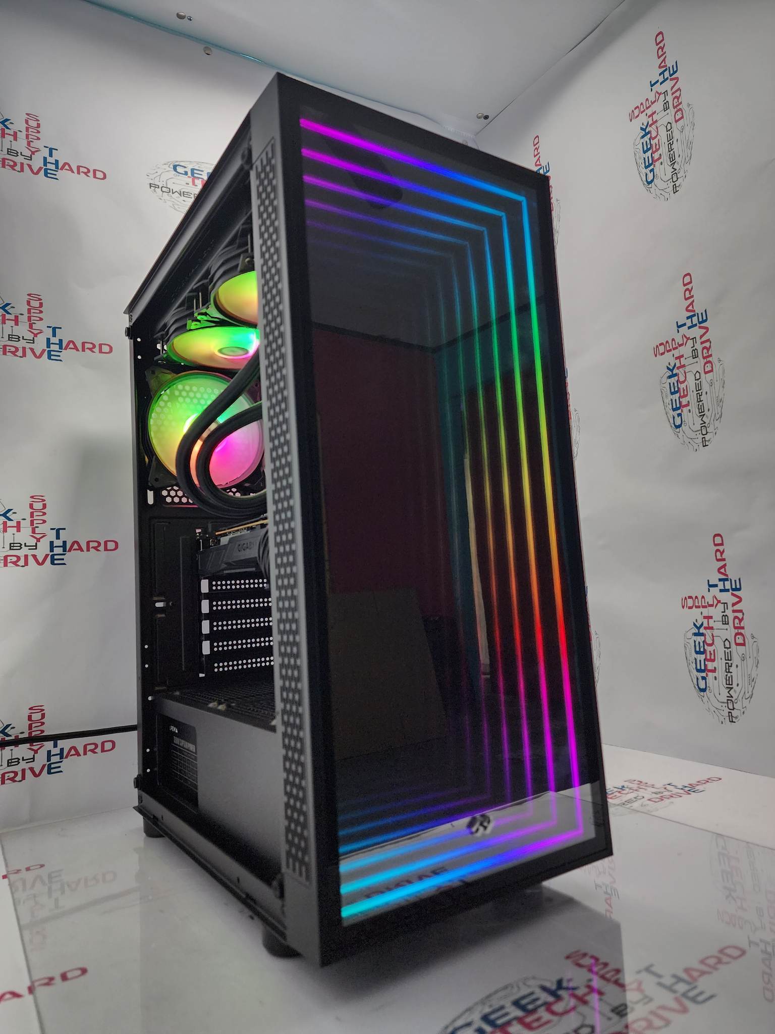 Custom Gaming PC Desktop Computer Intel i7 12-Core SSD RGB NVIDIA RTX 3060 Ti WiFi Liquid Black H7 Optillusion - Geek Tech