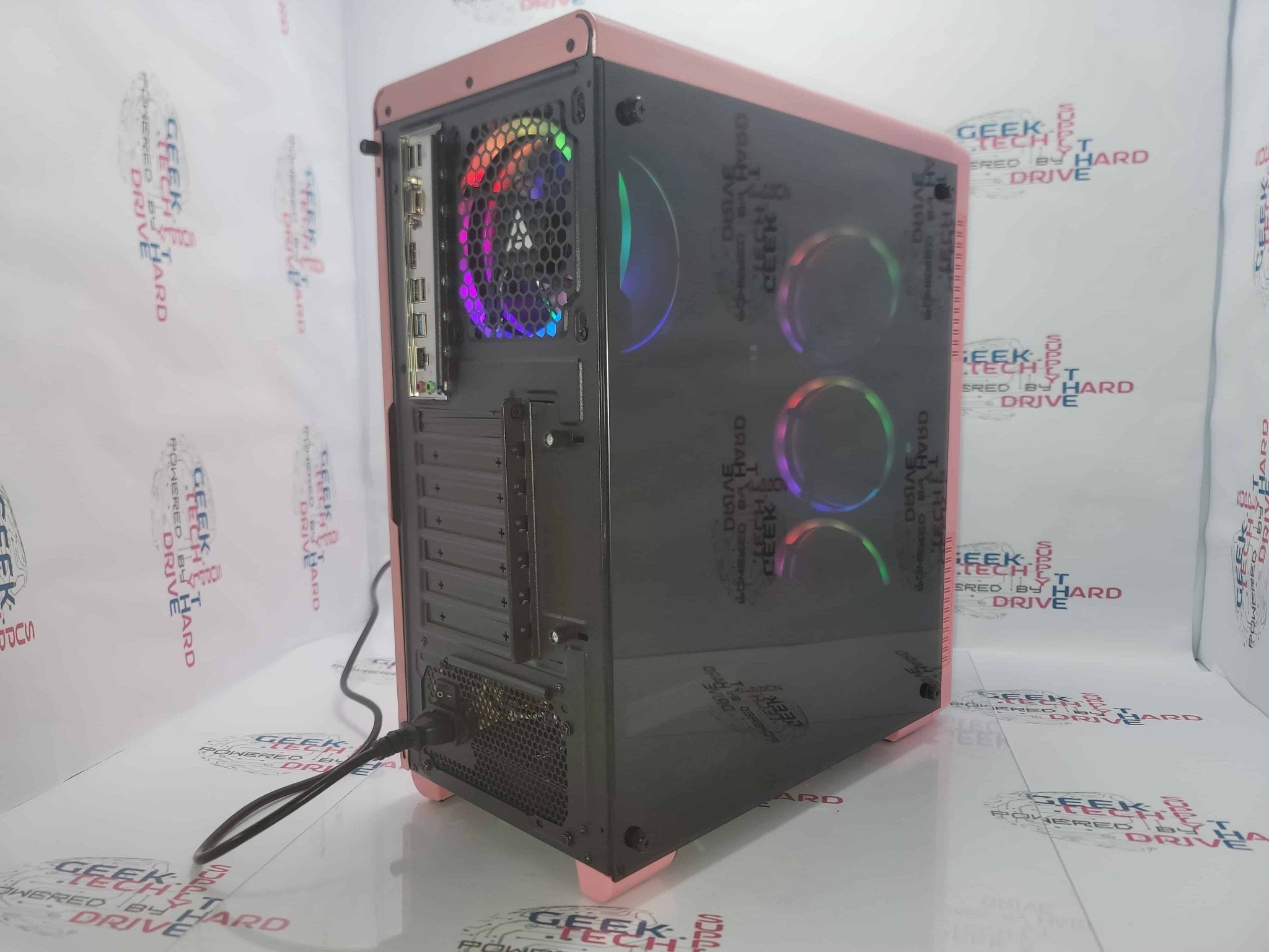 Gaming Custom Desktop PC Computer i5 SSD 500GB 1TB 2TB NVIDIA GTX RTX WiFi Aura Pink H6 - Geek Tech