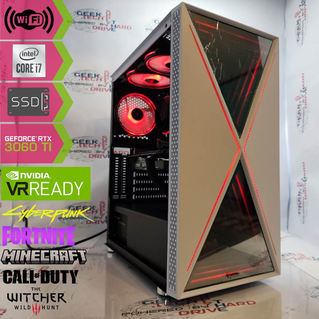 Gaming Custom Desktop PC Computer i7 NVIDIA RTX 3060 Ti SSD 500GB 1TB 2TB 8GB 16GB 32GB Blackwidow White H6 - Geek Tech