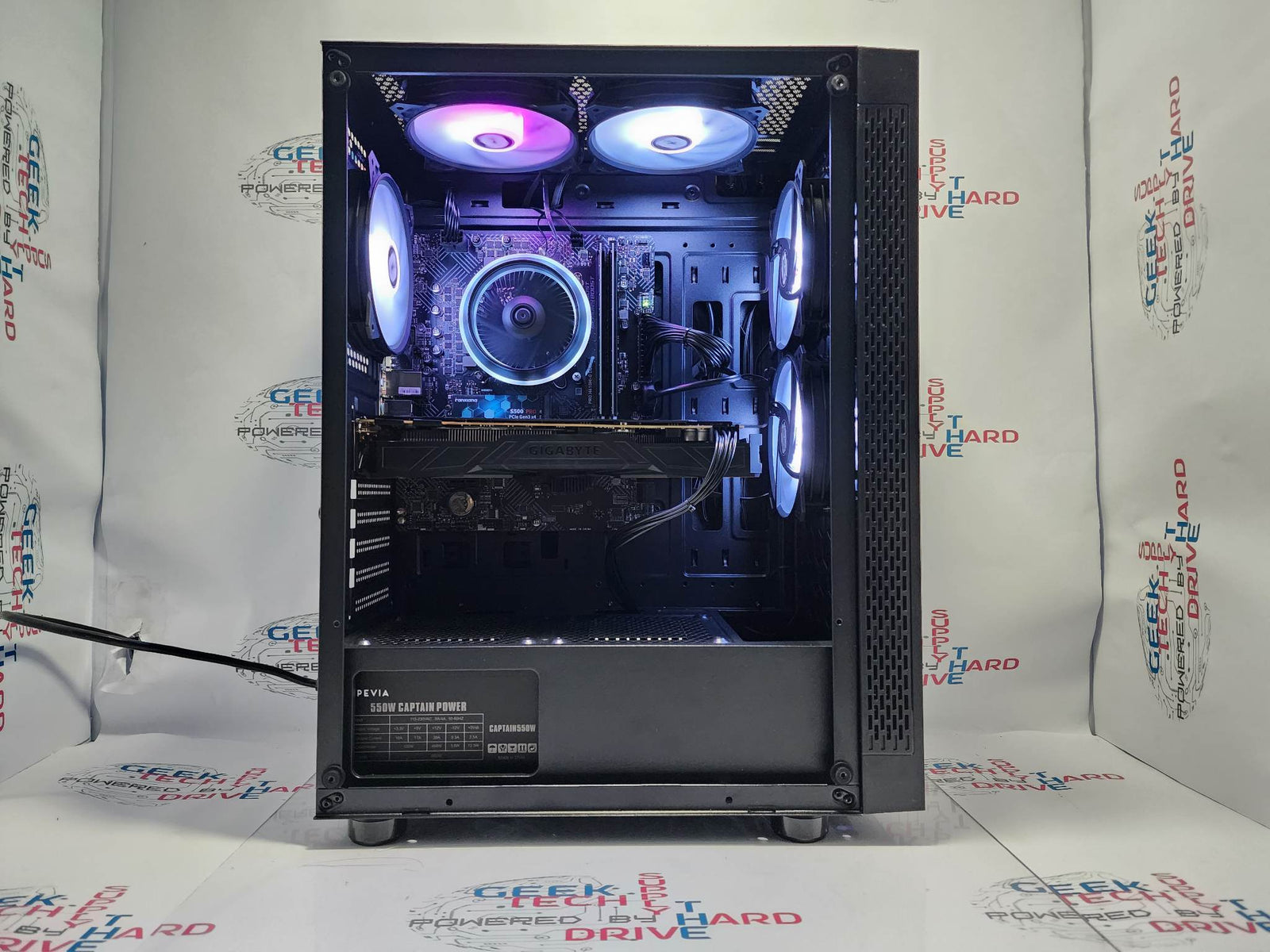 Gaming Custom Desktop PC Ryzen 5 NVIDIA RTX 2060 SSD 500GB 1TB 2TB 16GB 32GB RGB Black Optillusion A5 - Geek Tech