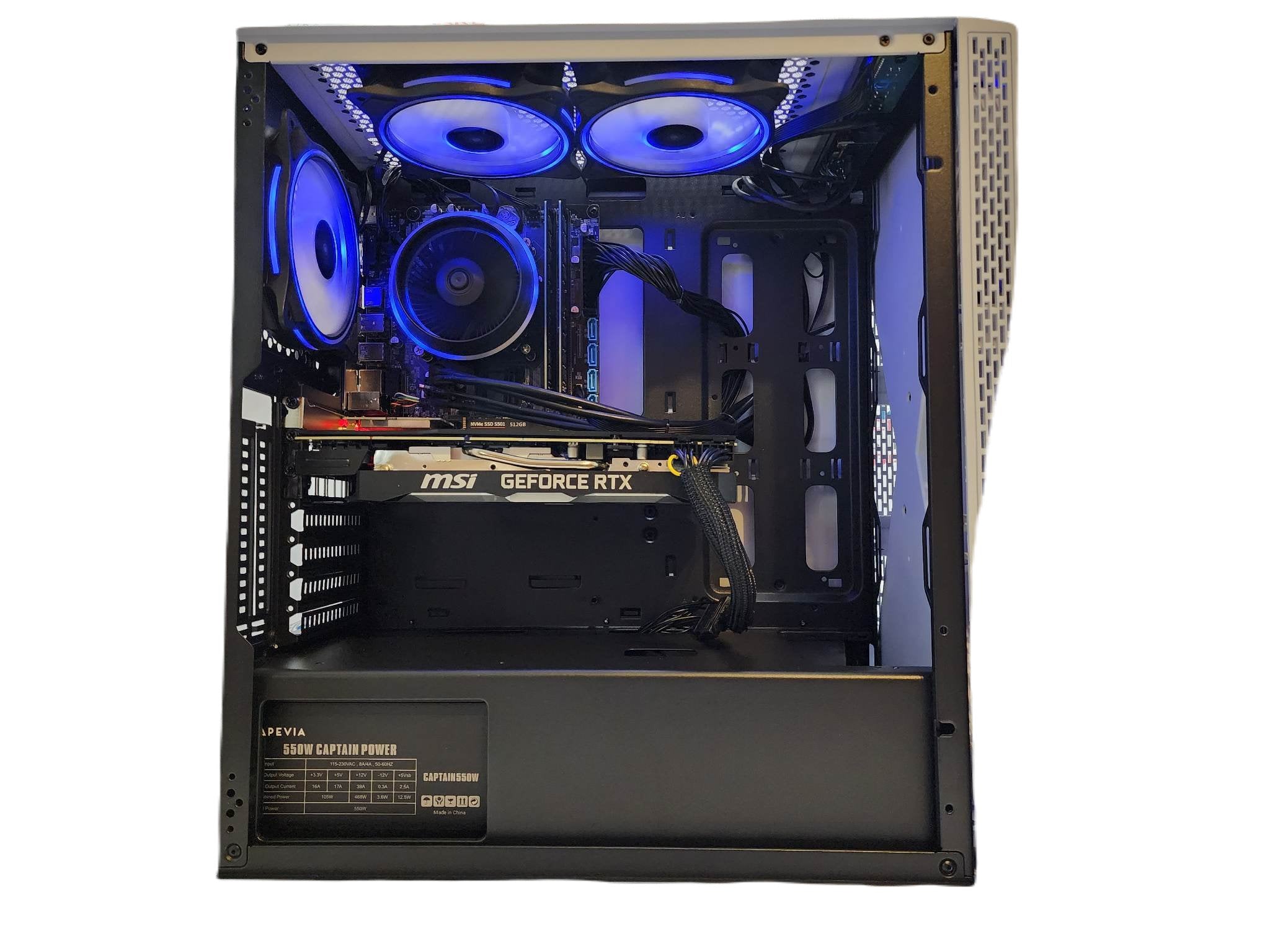 Gaming Desktop PC Computer Intel i5 NVIDIA GeForce RTX 4060 1TB SSD 16gb Blackwidow White H610 - Geek Tech