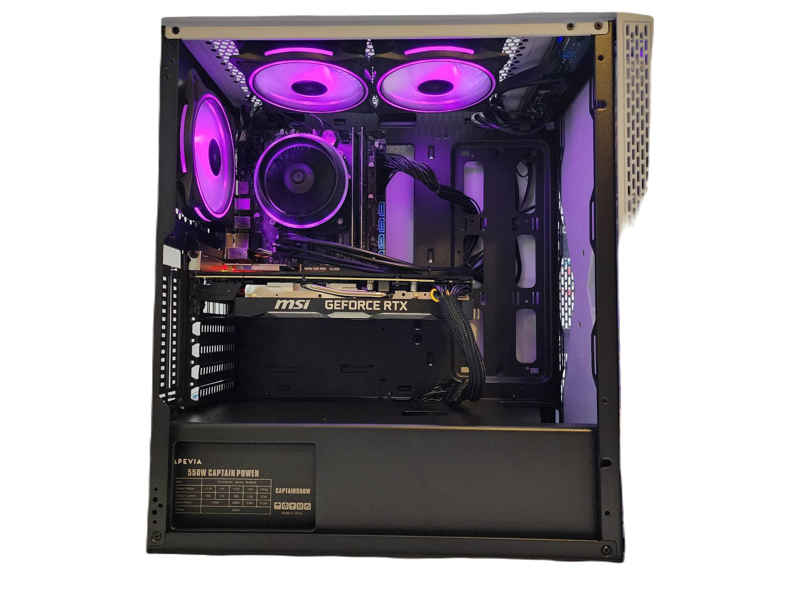 Gaming Desktop PC Computer Intel i5 NVIDIA GeForce RTX 4060 1TB SSD 16gb Blackwidow White H610 - Geek Tech