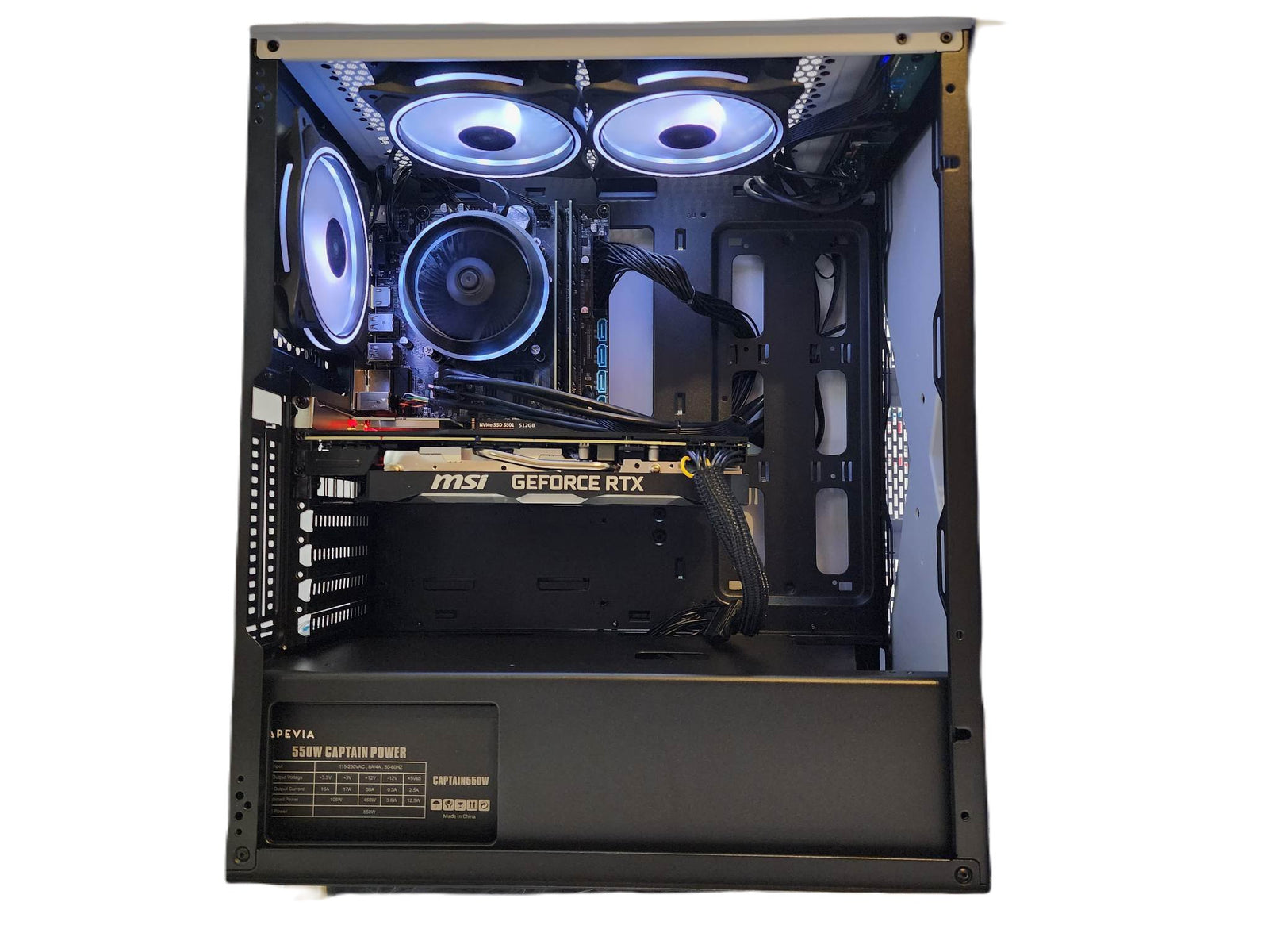 Gaming Desktop PC Computer Intel i5 NVIDIA GeForce RTX 4060 1TB SSD 16gb Blackwidow White H610 - Geek Tech