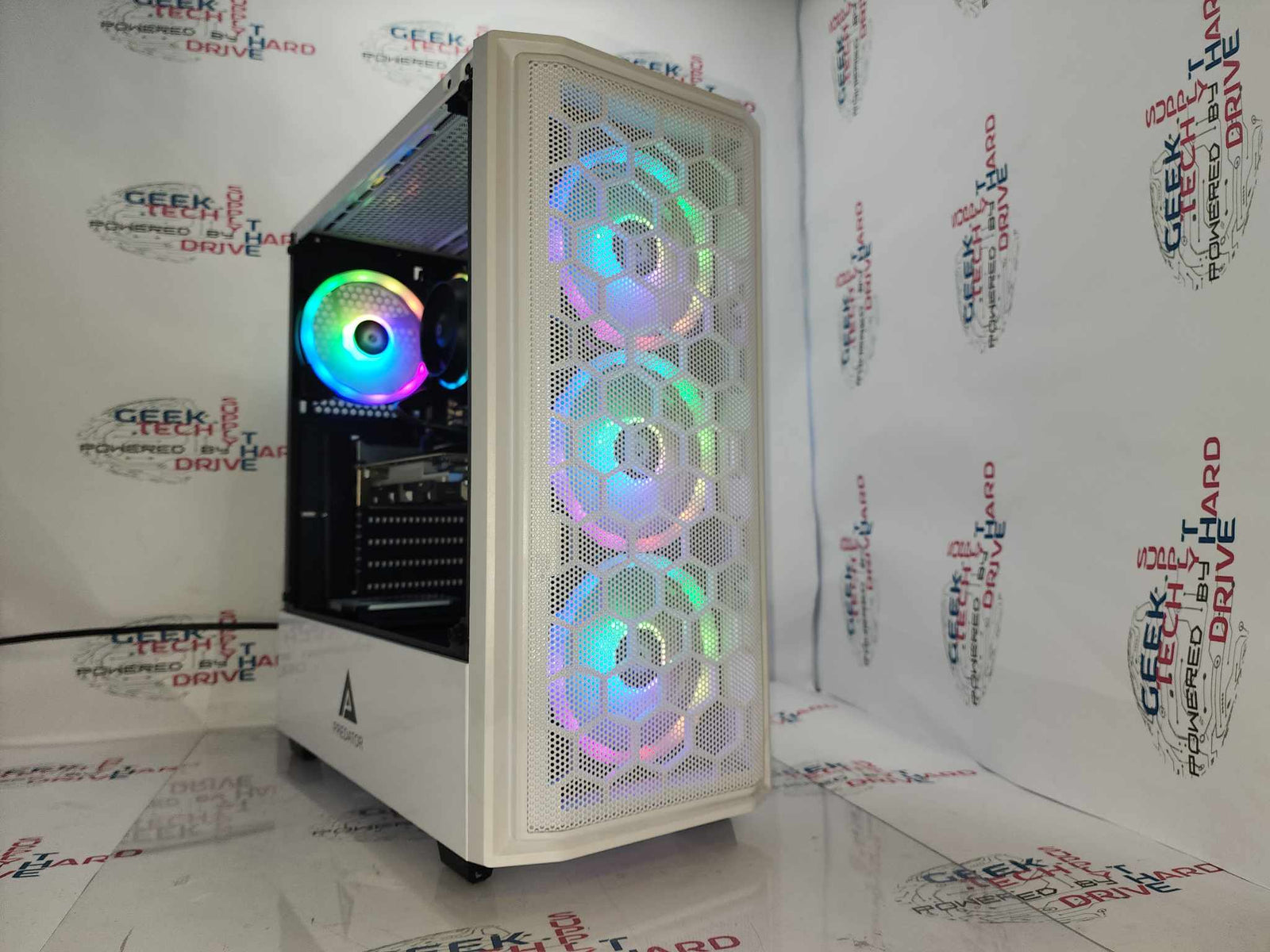 Gaming Desktop PC Computer Intel i5 NVIDIA RTX 2060 DDR5 SSD 500GB 1TB 2TB 8GB 16GB 32GB RGB NVIDIA GTX RTX WiFi Predator White H610 - Geek Tech