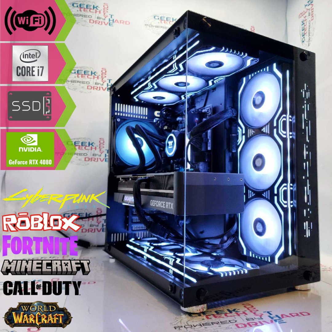 Gaming Desktop PC Computer Intel i7-13700K NVIDIA GeForce rtx 4080 1tb M2 SSD 32gb ddr5 VR GiM H610 - Geek Tech