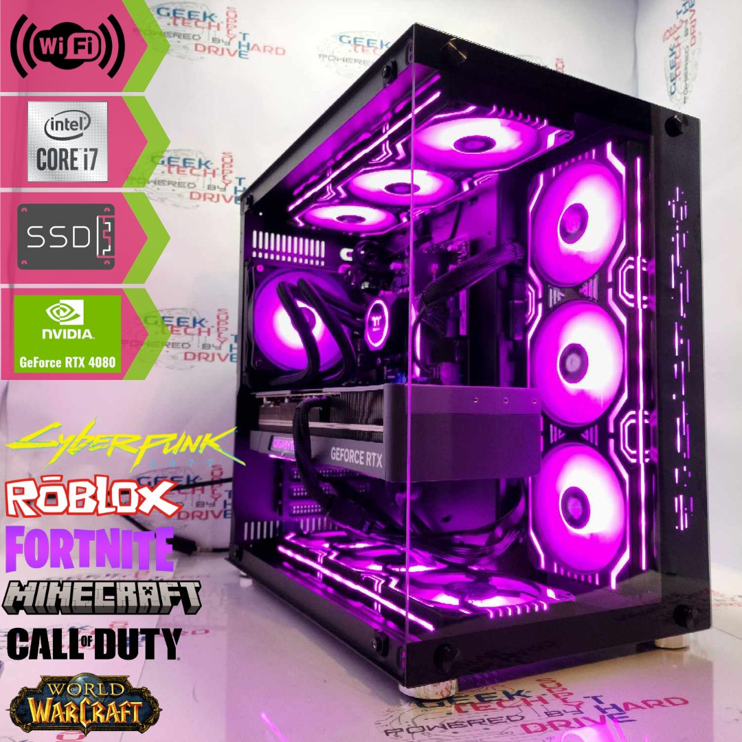 Gaming Desktop PC Computer Intel i7-13700K NVIDIA GeForce rtx 4080 1tb M2 SSD 32gb ddr5 VR GiM H610 - Geek Tech