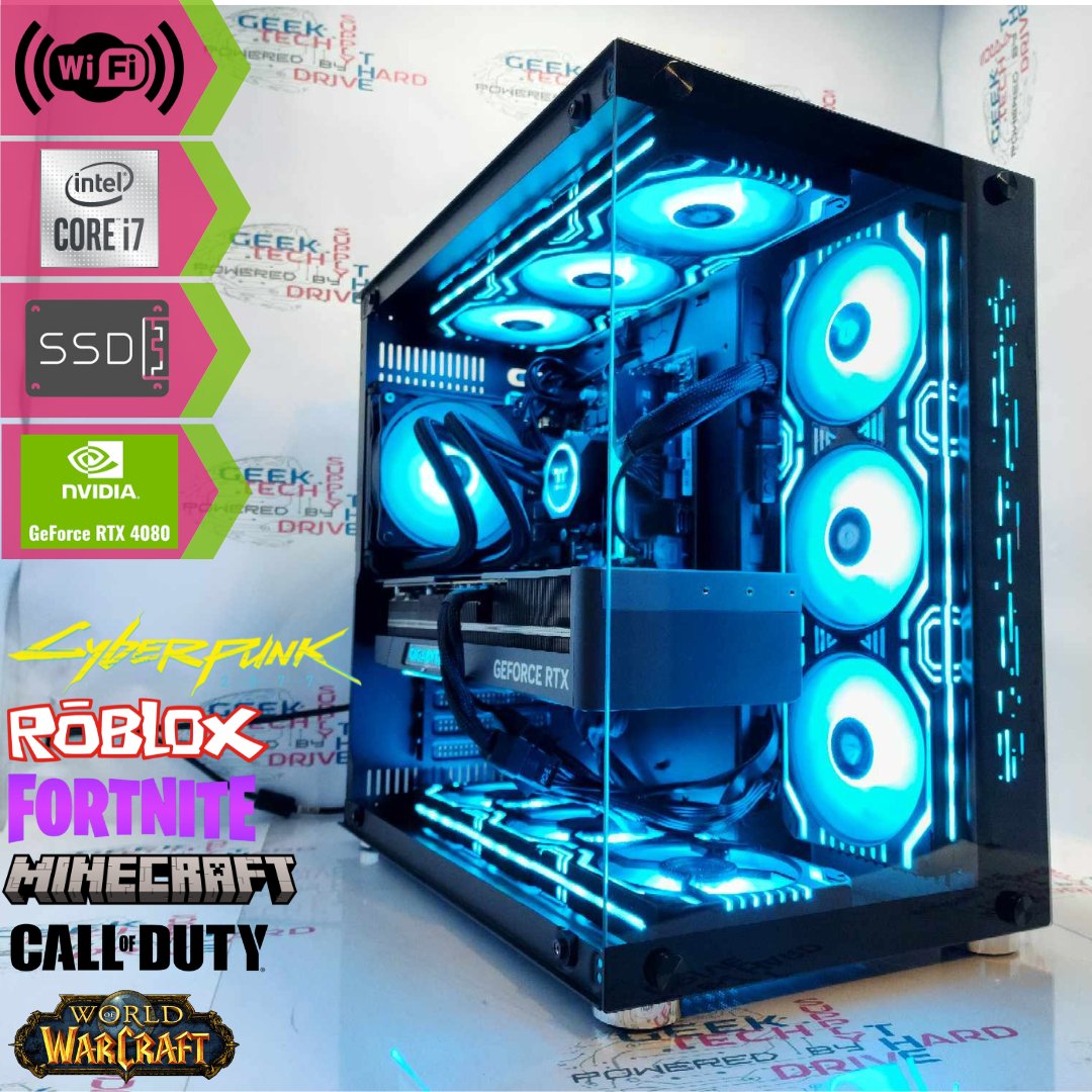 Gaming Desktop PC Computer Intel i7-13700K NVIDIA GeForce rtx 4080 1tb M2 SSD 32gb ddr5 VR GiM H610 - Geek Tech