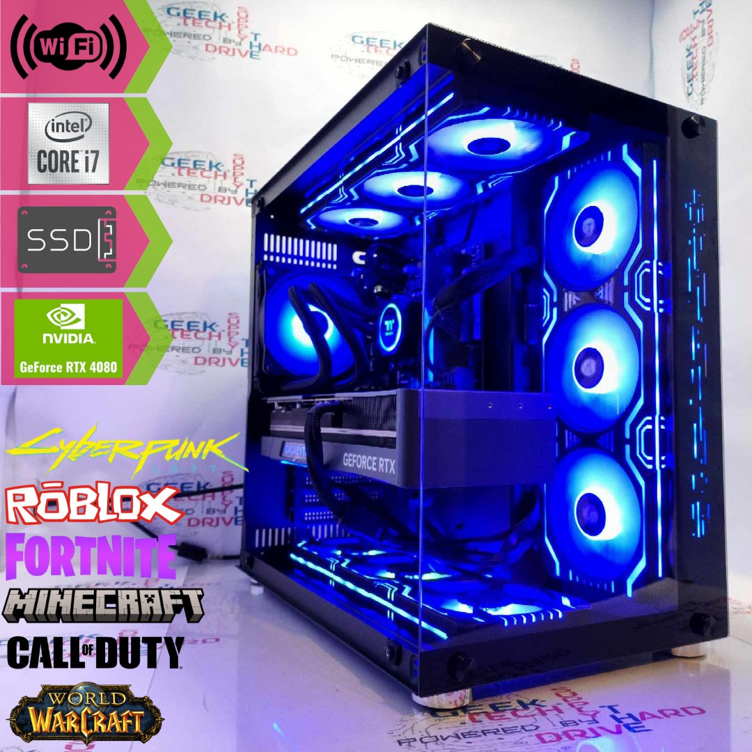 Gaming Desktop PC Computer Intel i7-13700K NVIDIA GeForce rtx 4080 1tb M2 SSD 32gb ddr5 VR GiM H610 - Geek Tech