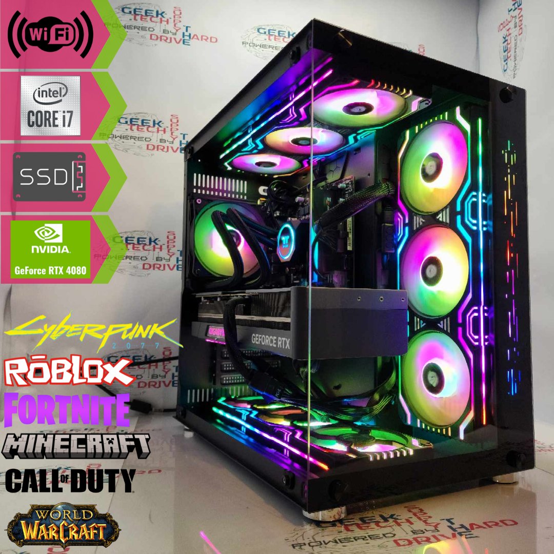 Gaming Desktop PC Computer Intel i7-13700K NVIDIA GeForce rtx 4080 1tb M2 SSD 32gb ddr5 VR GiM H610 - Geek Tech