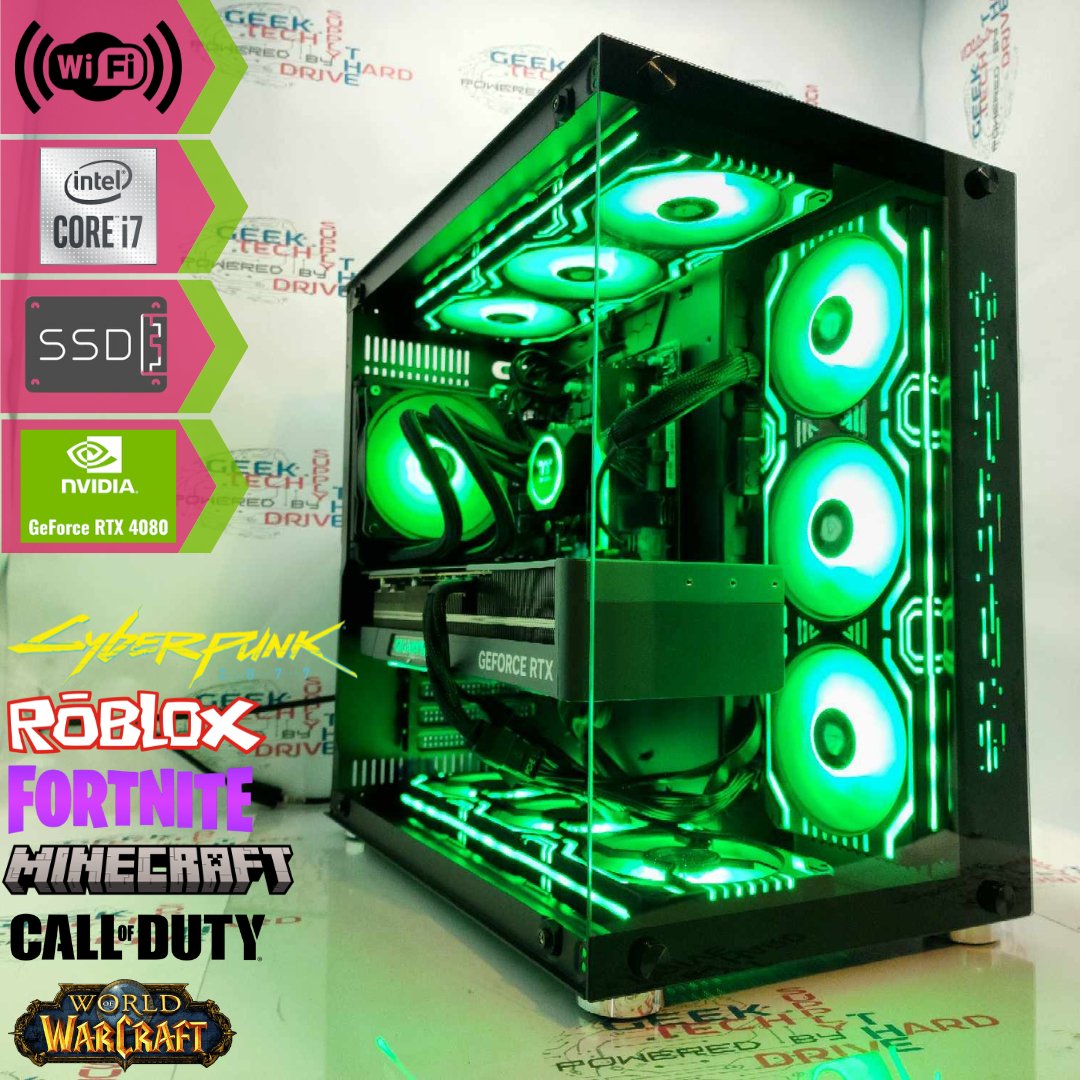 Gaming Desktop PC Computer Intel i7-13700K NVIDIA GeForce rtx 4080 1tb M2 SSD 32gb ddr5 VR GiM H610 - Geek Tech