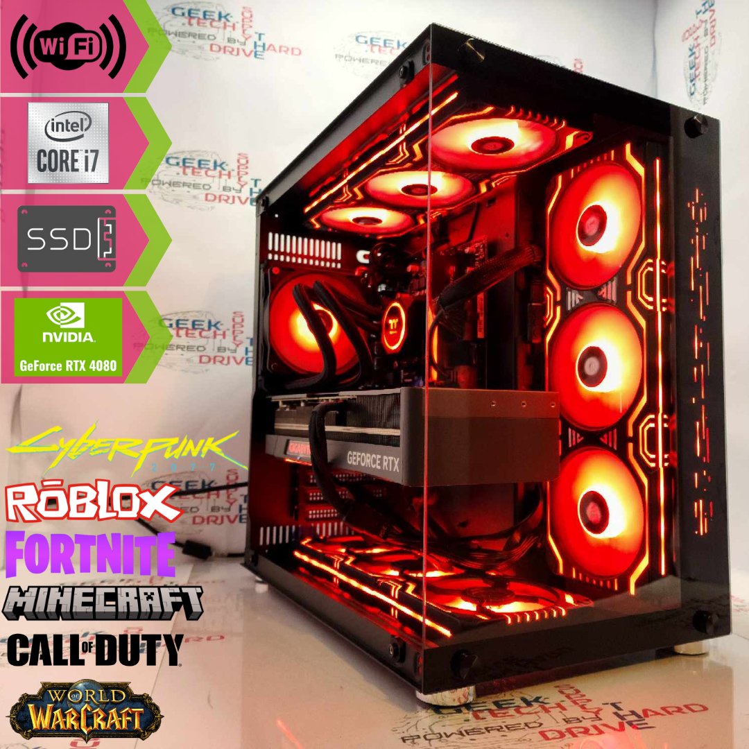 Gaming Desktop PC Computer Intel i7-13700K NVIDIA GeForce rtx 4080 1tb M2 SSD 32gb ddr5 VR GiM H610 - Geek Tech