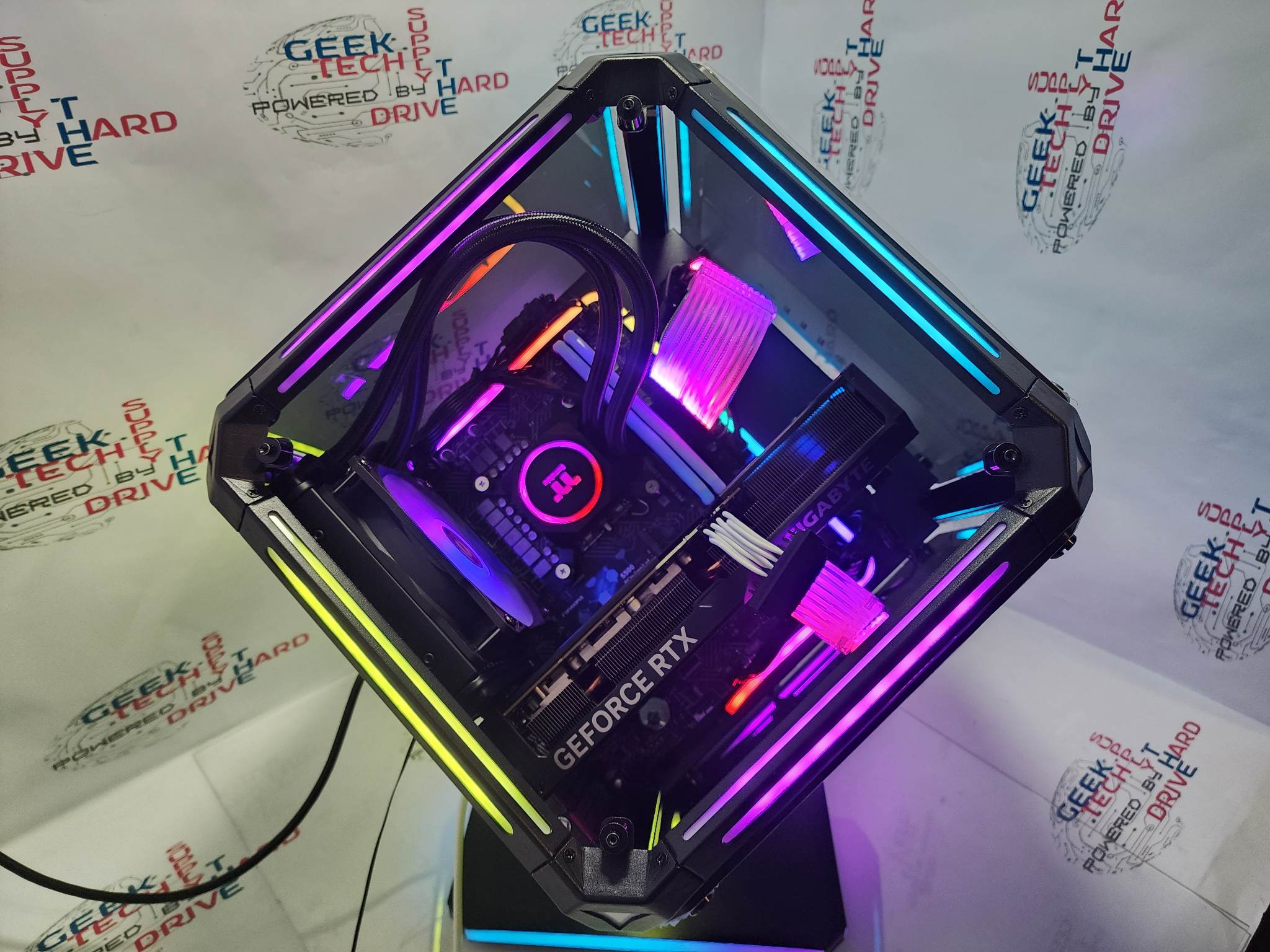 Gaming Desktop PC Computer Intel i7 GeForce RTX 4070 DDR5 32GB SSD 1TB 2TB VR RGB Water Rubix H6 - Geek Tech