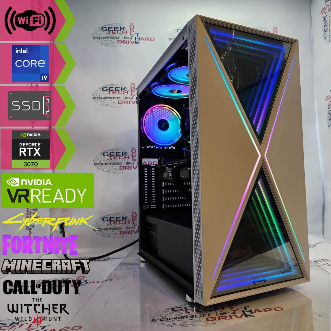 Gaming Desktop PC Computer NVIDIA GeForce RTX 3070 Intel i9 SSD 500GB 1TB 2TB 32GB 64GB WiFi Blackwidow White B7 - Geek Tech