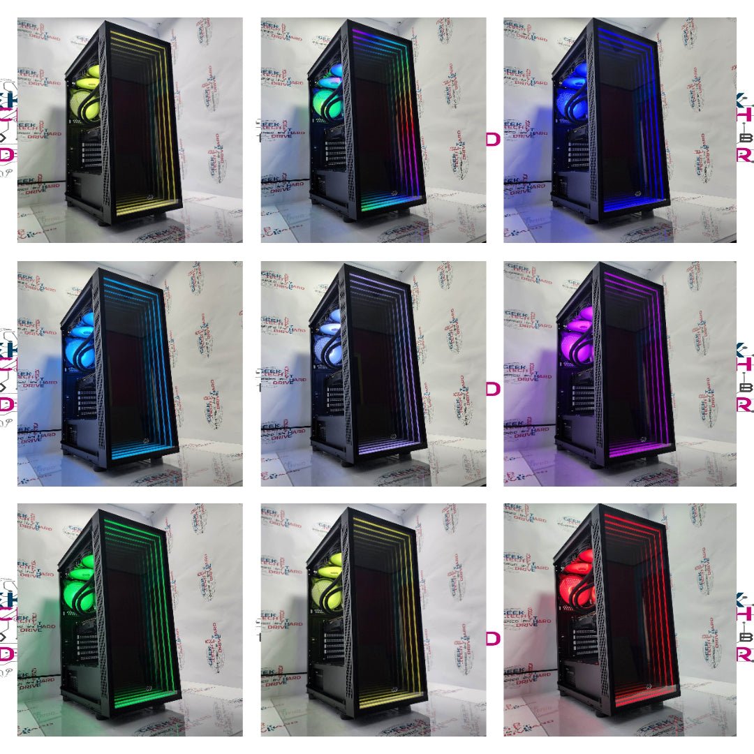 Gaming PC Desktop Computer Intel i9 16-Core SSD RGB NVIDIA RTX 4070 WiFi Liquid Black H7 Optillusion - Geek Tech