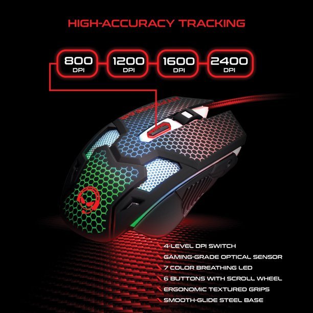 HyperGear 4in1 Gaming Kit (Red Dragon) Keyboard - Mouse - Headphones - Mousepad - Geek Tech