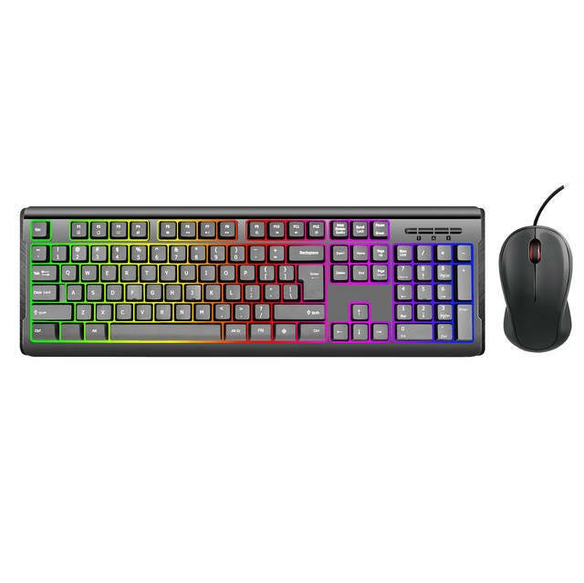 iMicro KB-RP2169C Rainbow Backlit Wired USB Keyboard & Mouse | New - Geek Tech