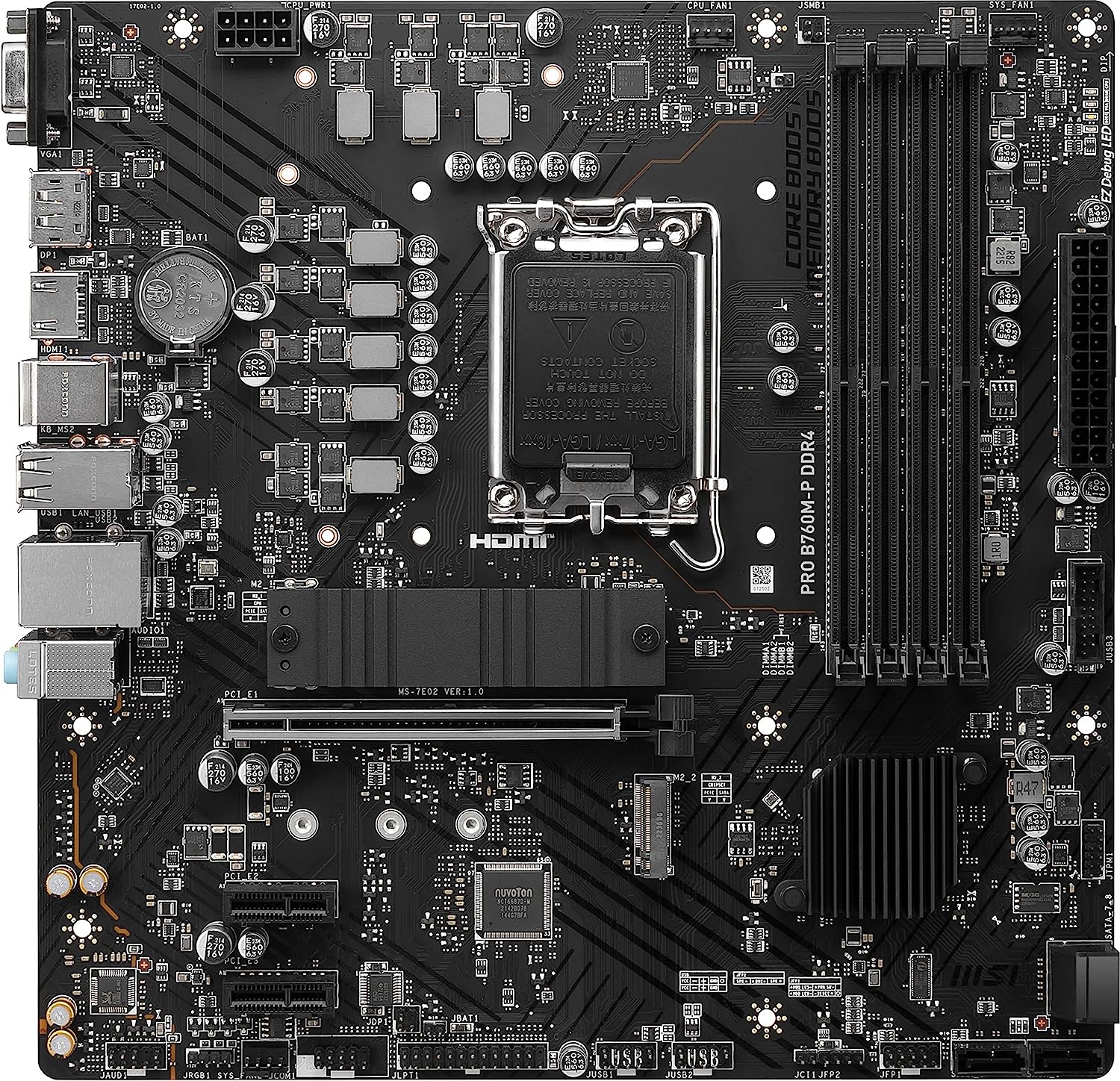 MSI PRO B760M-P DDR4 ProSeries Motherboard (Supports 12th/13th Gen Intel Processors, LGA 1700, DDR4, PCIe 4.0, M.2, Gbps LAN, USB 3.2 Gen2, mATX) - Geek Tech