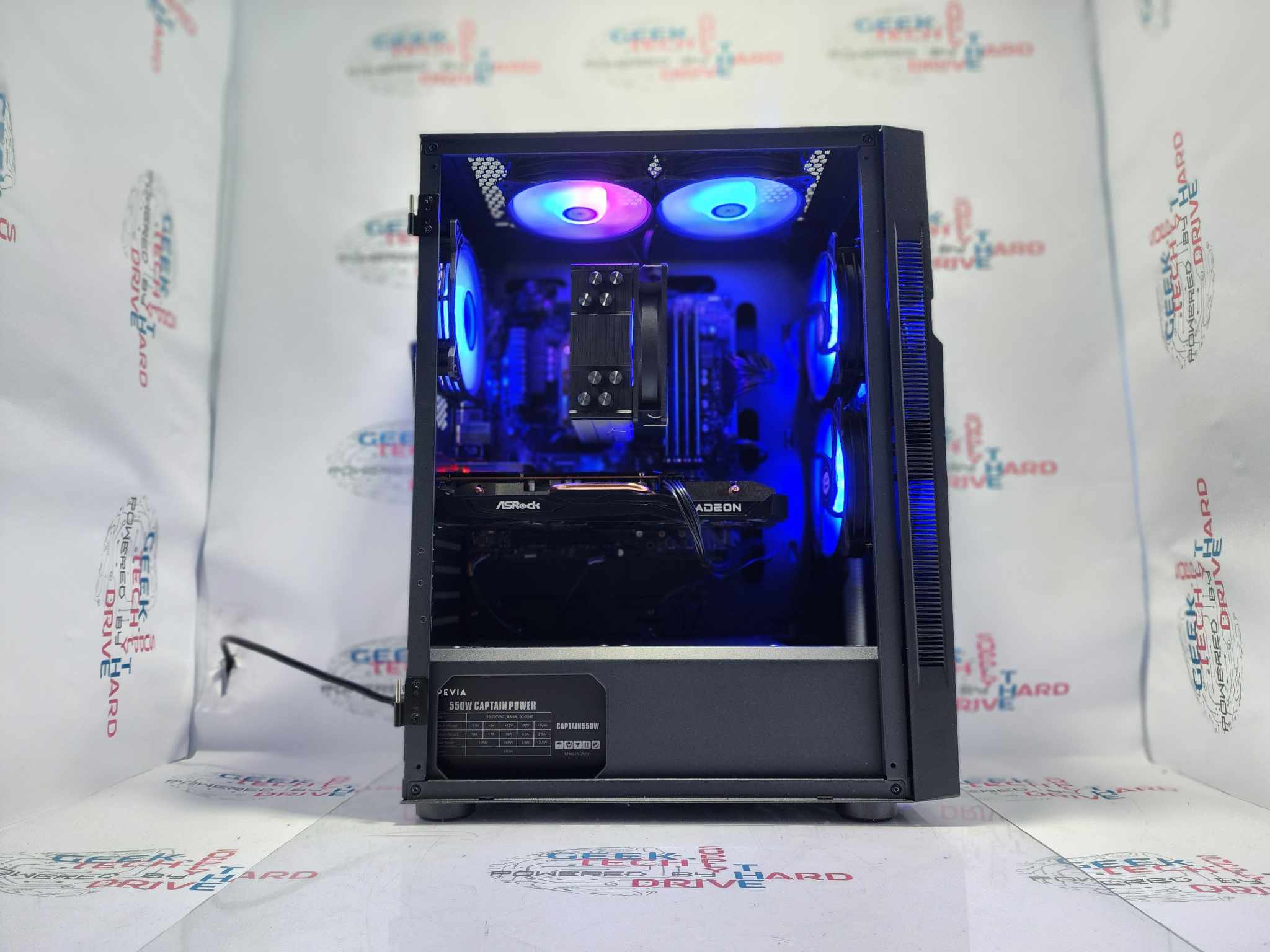 NEW Custom Gaming Desktop PC Ryzen 5 RX 6600 XT 1tb SSD 32gb DDR4 RAM VR WiFi Vortex Black - Geek Tech