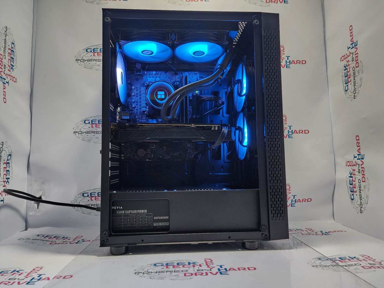 Pinnacle Gaming PC Desktop i5 NVIDIA RTX 3060 Ti SSD 1TB 2TB 16GB 32GB 64GB RGB WiFi Water Black Optillusion H7 - Geek Tech
