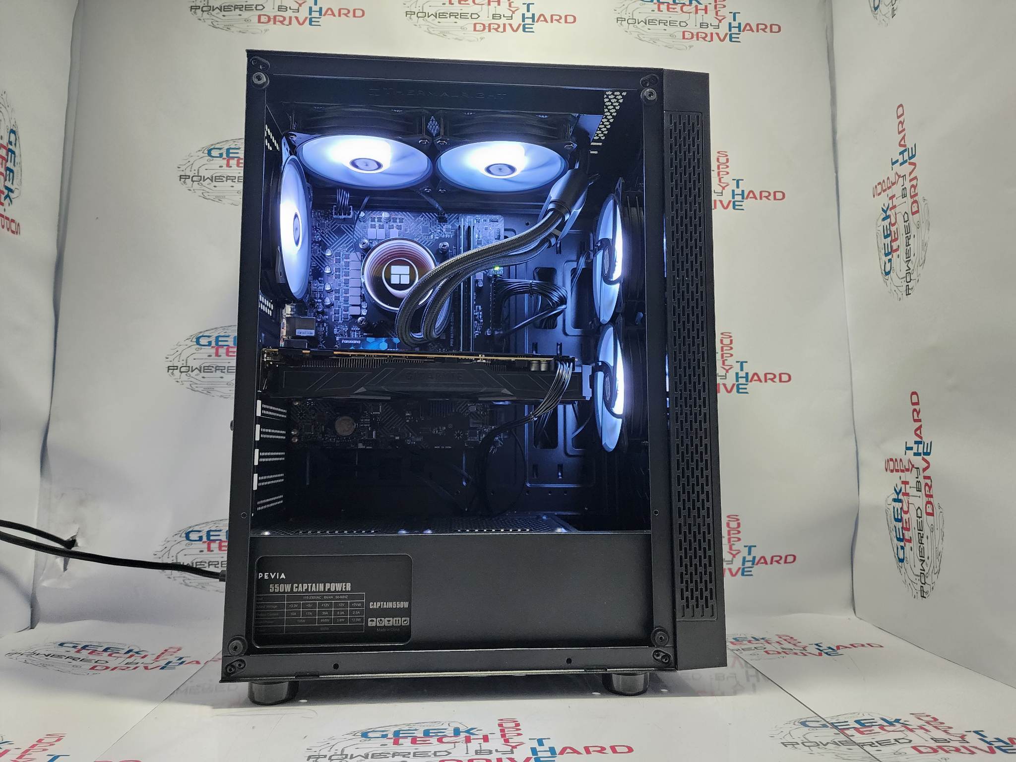 Pinnacle Gaming PC Desktop i5 NVIDIA RTX 3060 Ti SSD 1TB 2TB 16GB 32GB 64GB RGB WiFi Water Black Optillusion H7 - Geek Tech