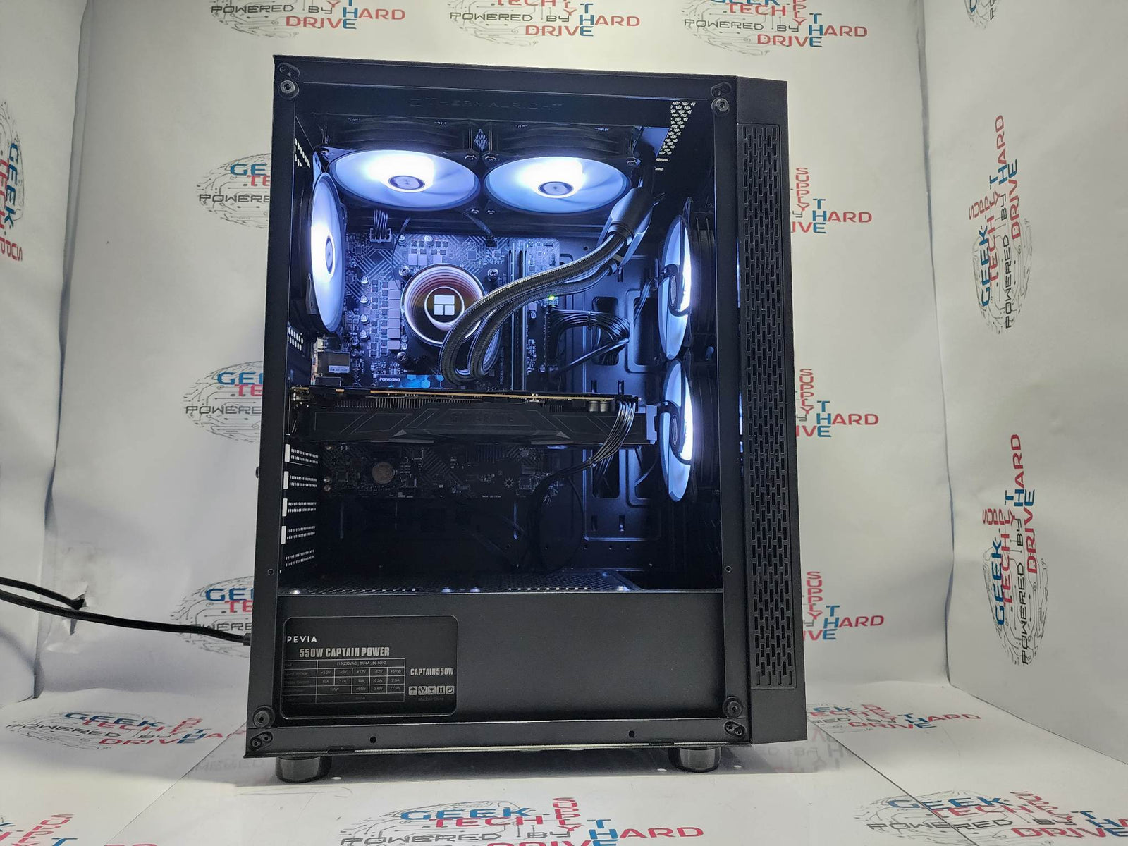 Pinnacle Gaming PC Desktop i5 NVIDIA RTX 3060 Ti SSD 1TB 2TB 16GB 32GB 64GB RGB WiFi Water Black Optillusion H7 - Geek Tech