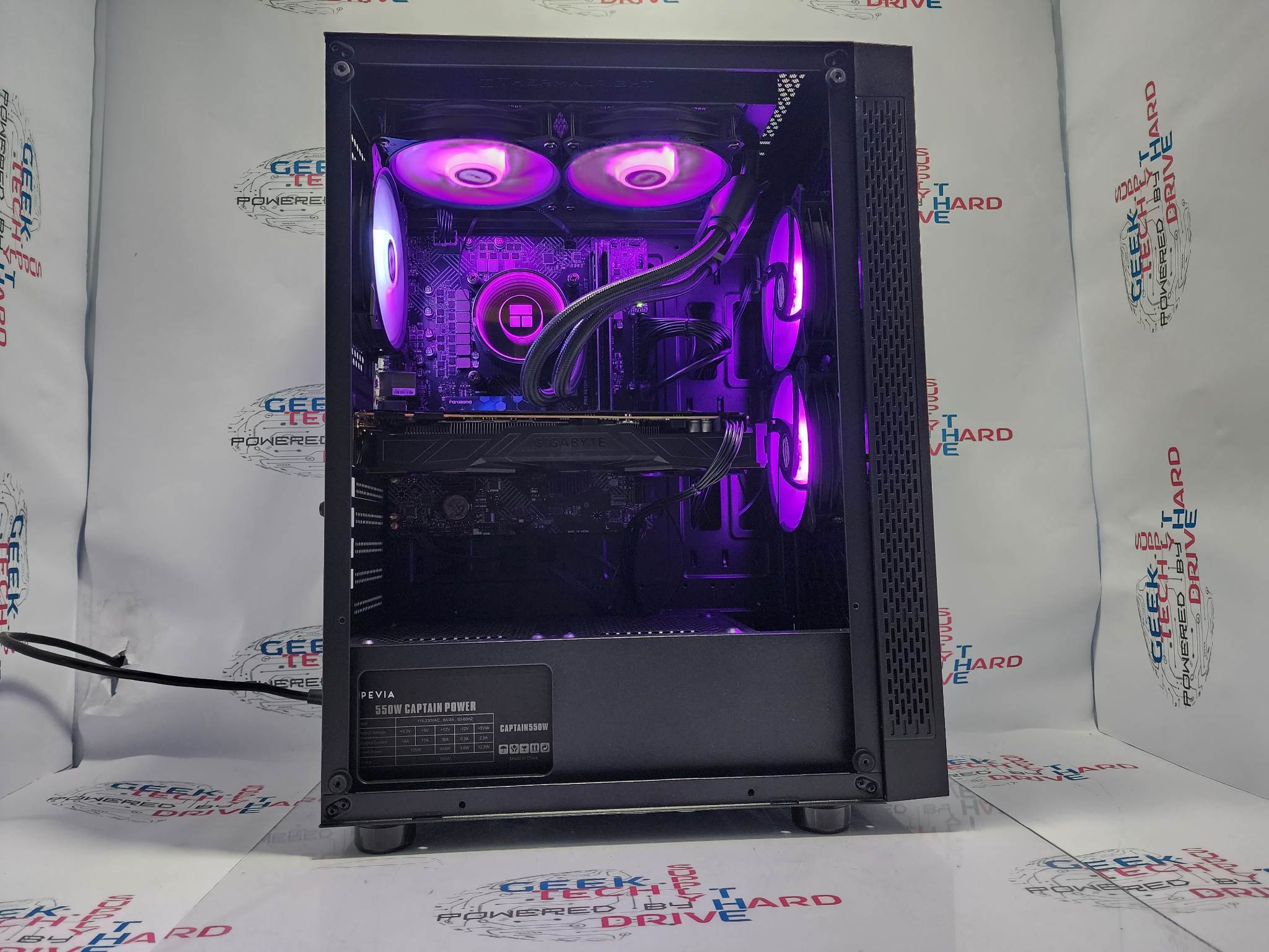 Pinnacle Gaming PC Desktop i5 NVIDIA RTX 3060 Ti SSD 1TB 2TB 16GB 32GB 64GB RGB WiFi Water Black Optillusion H7 - Geek Tech