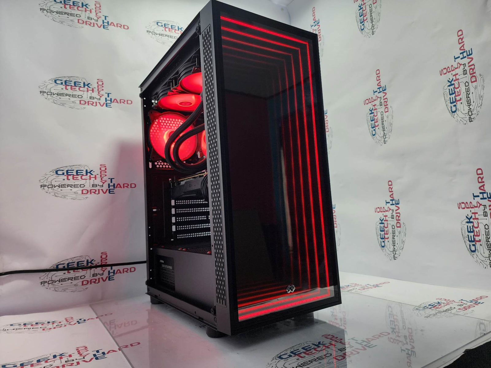 Pinnacle Gaming PC Desktop i5 NVIDIA RTX 3060 Ti SSD 1TB 2TB 16GB 32GB 64GB RGB WiFi Water Black Optillusion H7 - Geek Tech
