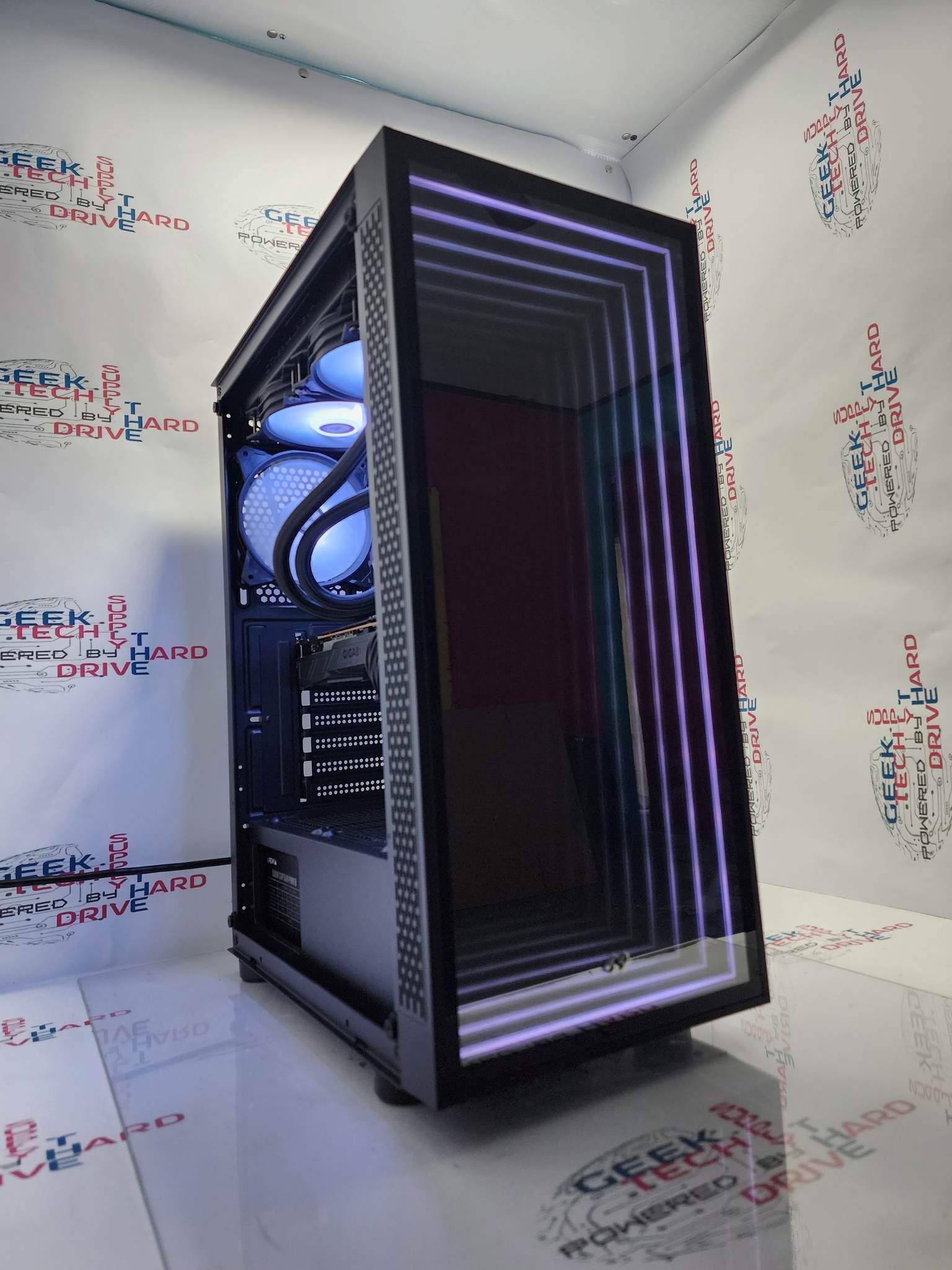 Pinnacle Gaming PC Desktop i5 NVIDIA RTX 3060 Ti SSD 1TB 2TB 16GB 32GB 64GB RGB WiFi Water Black Optillusion H7 - Geek Tech
