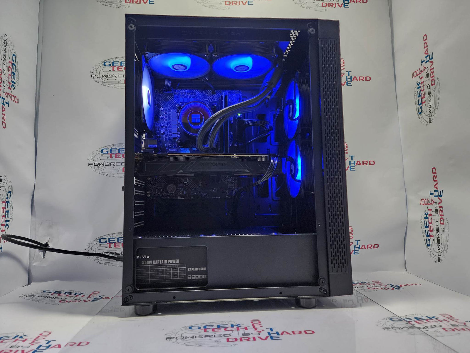 Pinnacle Gaming PC Desktop i5 NVIDIA RTX 3060 Ti SSD 1TB 2TB 16GB 32GB 64GB RGB WiFi Water Black Optillusion H7 - Geek Tech
