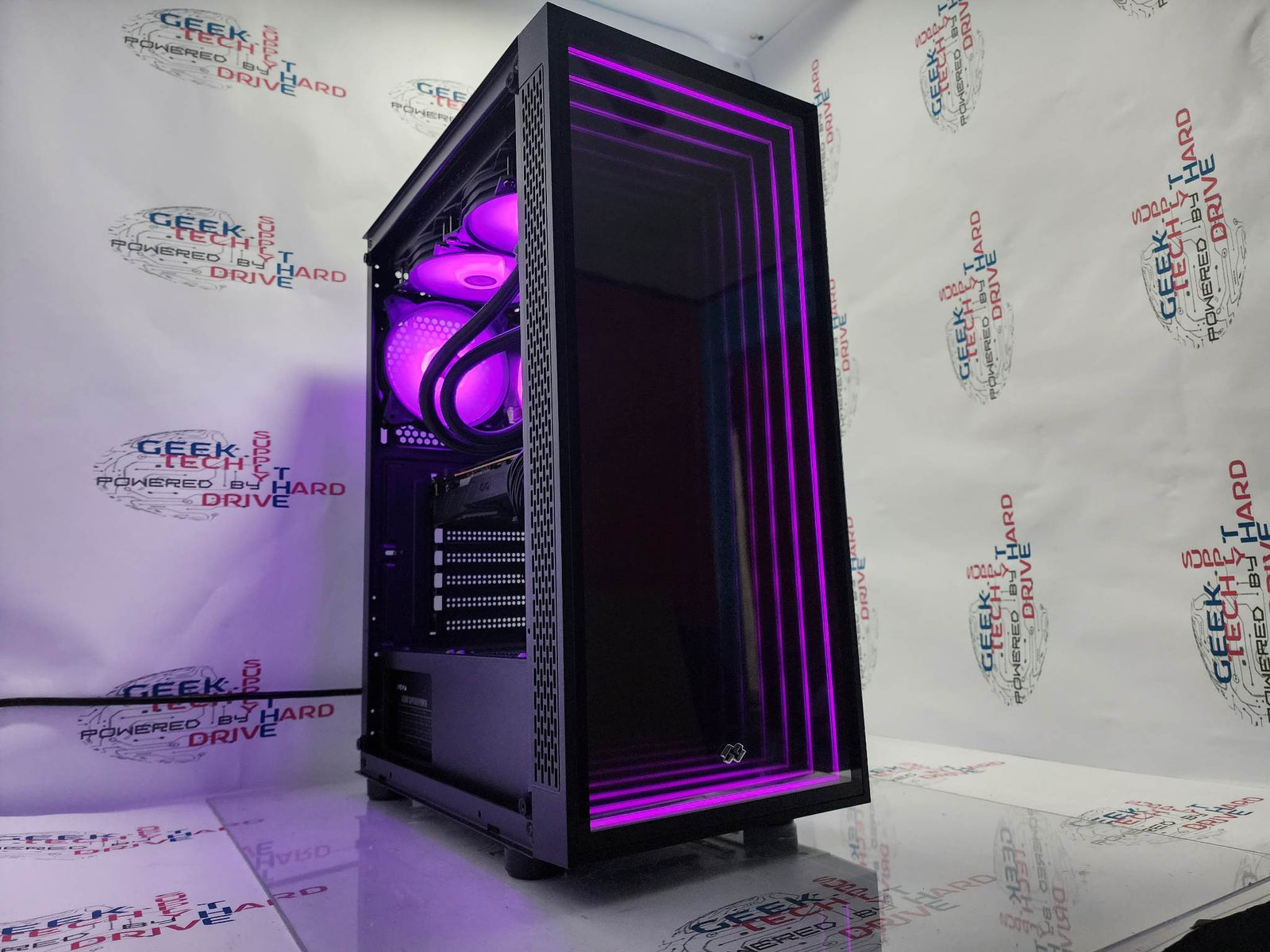 Pinnacle Gaming PC Desktop i5 NVIDIA RTX 3060 Ti SSD 1TB 2TB 16GB 32GB 64GB RGB WiFi Water Black Optillusion H7 - Geek Tech