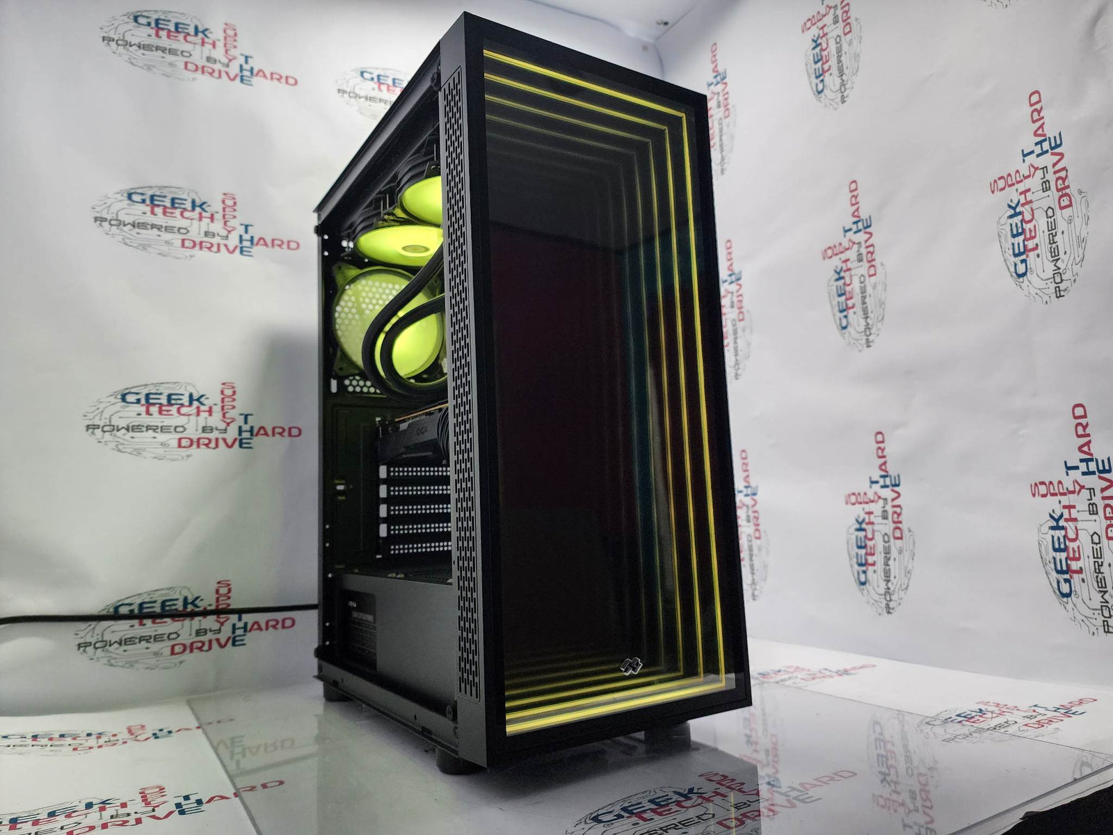 Pinnacle Gaming PC Desktop i5 NVIDIA RTX 3060 Ti SSD 1TB 2TB 16GB 32GB 64GB RGB WiFi Water Black Optillusion H7 - Geek Tech