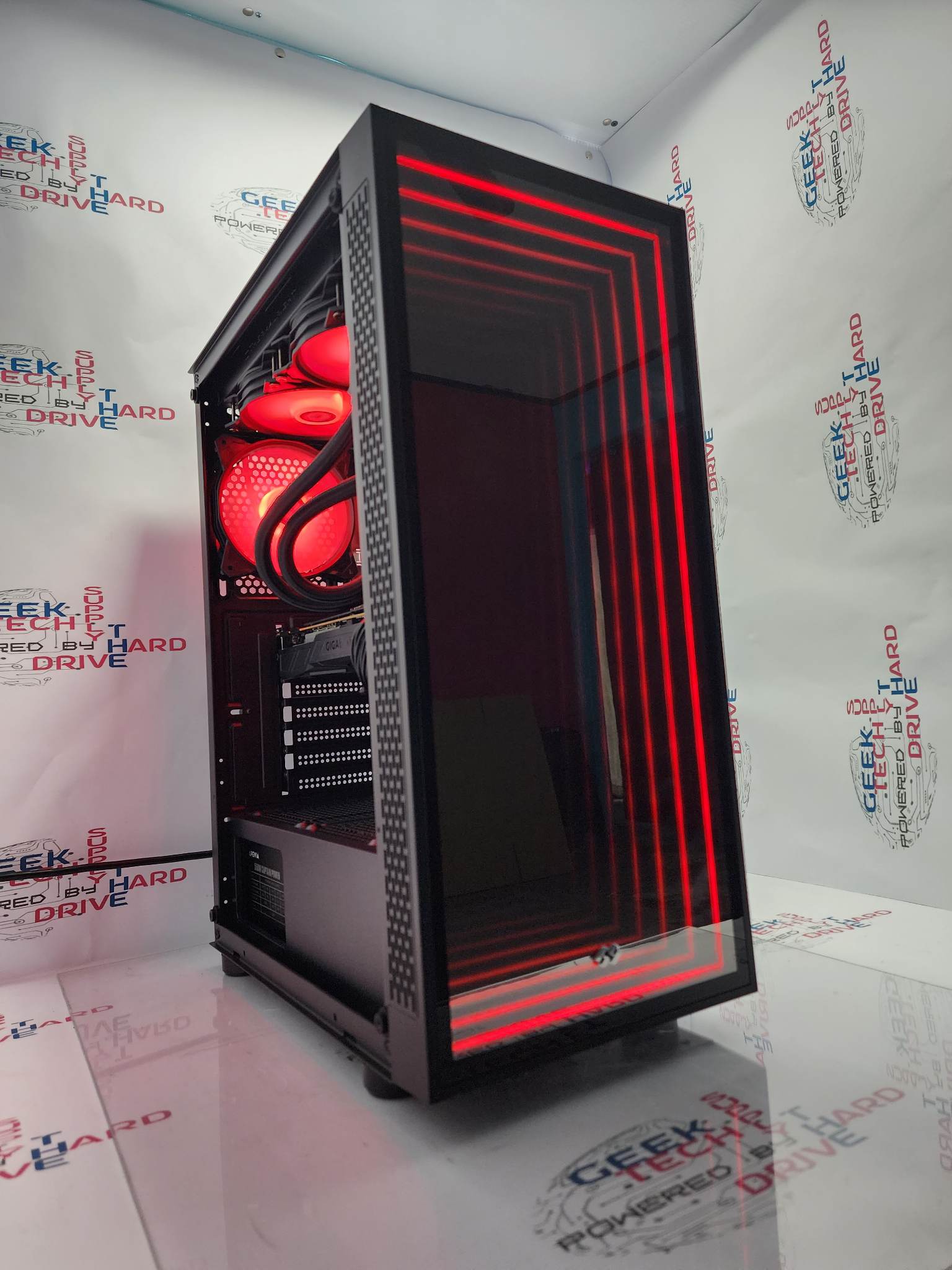Pinnacle Gaming PC Desktop i5 NVIDIA RTX 3060 Ti SSD 1TB 2TB 16GB 32GB 64GB RGB WiFi Water Black Optillusion H7 - Geek Tech