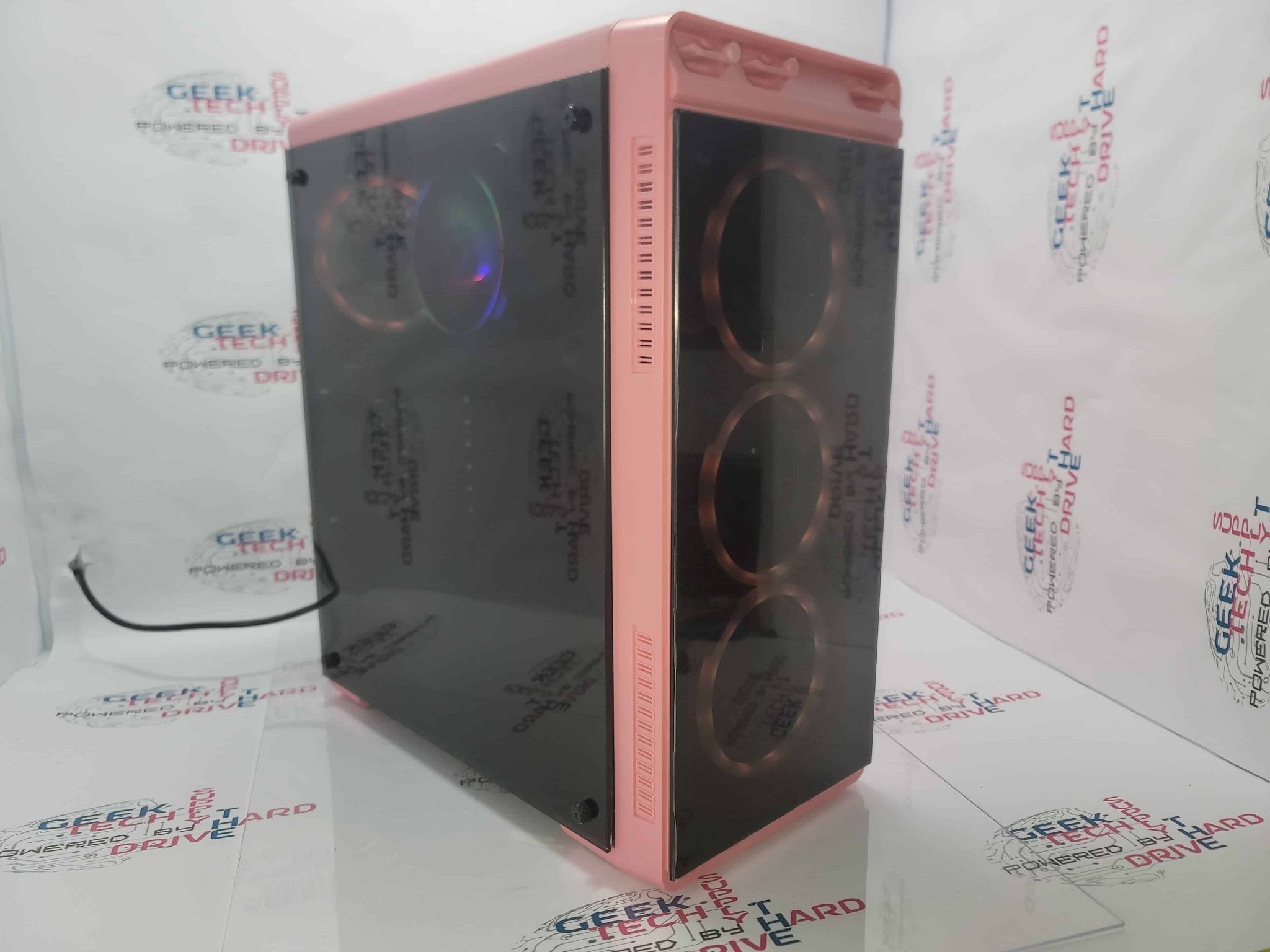 PRO Gaming Custom Desktop PC Computer i5 6-Core SSD 500GB 1TB 2TB RTX 3070 3080 Ti 16GB 32GB WiFi Aura Pink H6 - Geek Tech