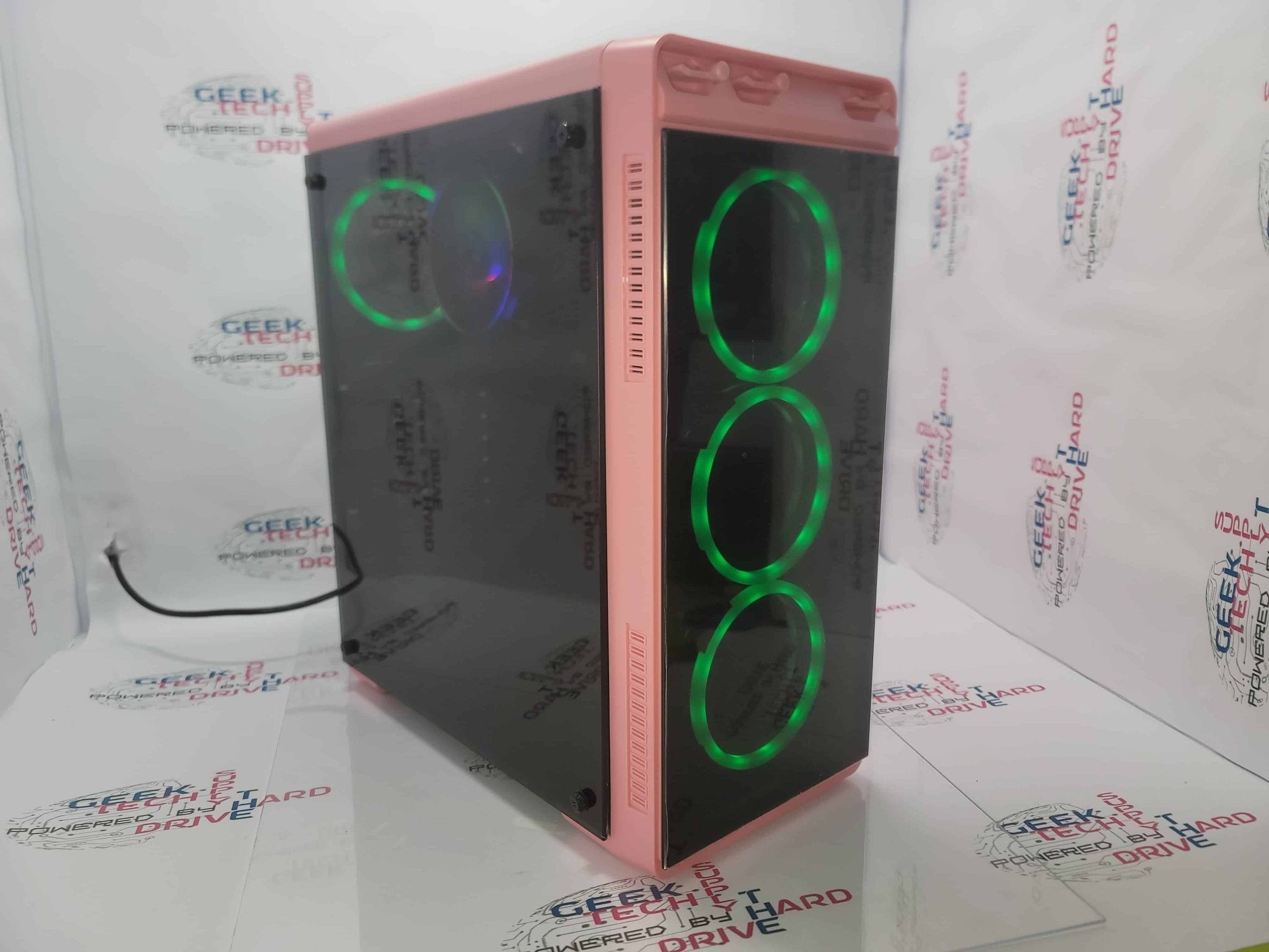 PRO Gaming Custom Desktop PC Computer i5 6-Core SSD 500GB 1TB 2TB RTX 3070 3080 Ti 16GB 32GB WiFi Aura Pink H6 - Geek Tech