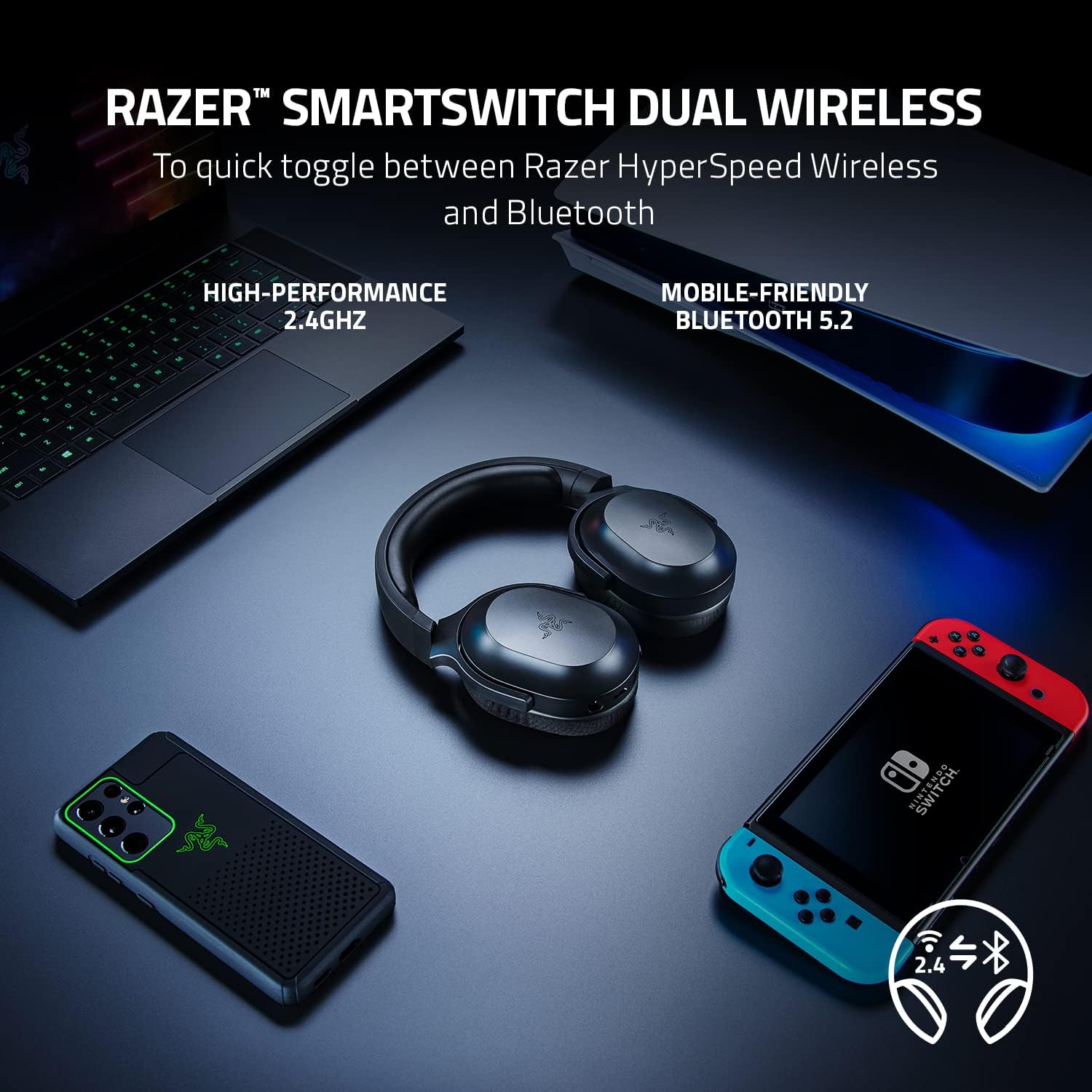 Razer Barracuda X Wireless Gaming & Mobile Headset - Black - Geek Tech