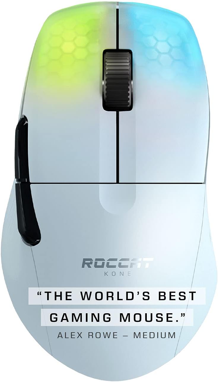 ROCCAT Kone Pro Air Gaming PC Wireless Mouse White - Geek Tech