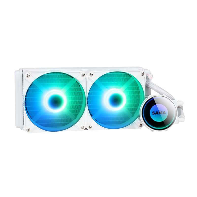 SAMA KW240DW 240mm AIO Liquid CPU Cooler RGB AMD AM2 AM2+ AM3 AM3+ AM4 AM4+ AM5 White - Geek Tech