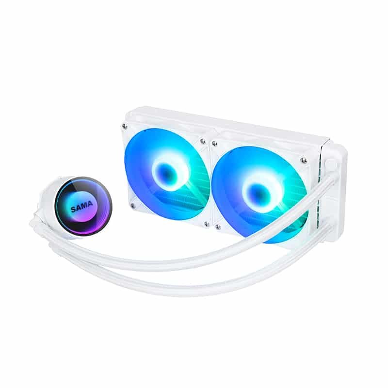 SAMA KW240DW 240mm AIO Liquid CPU Cooler RGB Intel LGA 775 1150 1151 1155 1156 1200 1366 1700 White - Geek Tech